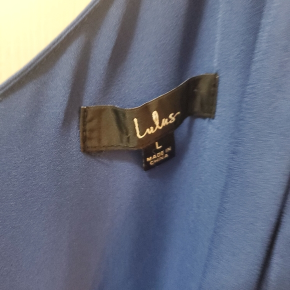 Manhattan Moment Blue Ruffled Midi Wrap Dress Lulus - Picture 7 of 16